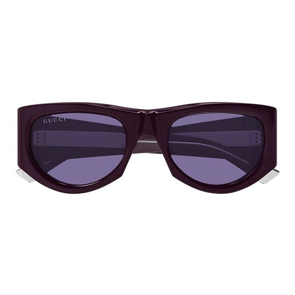NEW GUCCI SUNGLASSES GUCCI GG1917S 010 SHINY SOLID PLUM/SOLID VIOLET EYEWEAR - Picture 2 of 4